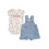 Carhartt Carhartt Mädchen Kurzarm Bodysuit Shortall Set, Denim hell, 24 Monate 1