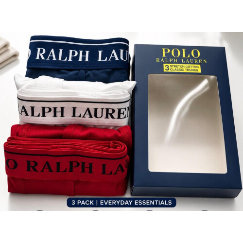 Ralph Lauren (M) Ralph Lauren Boxers Trunk Red/Navy/White 2