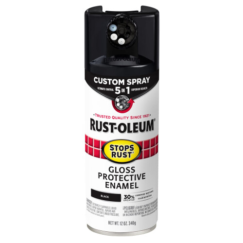 Rust-Oleum Rust-Oleum 376884 Stops Rust Custom Spray 5-in-1 Spray Paint, 12 oz, Gloss Black