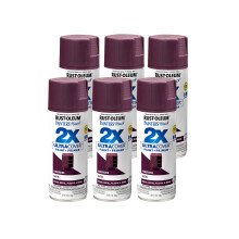 Rust-Oleum 257419-6PK Painter's Touch 2X Ultra Cover Spray Paint, 12 oz, Satin Aubergine, 6 Pack
