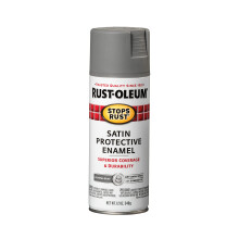 Rust-Oleum 312819 Stops Rust Spray Paint, 12 Oz, Satin Coastal Gray