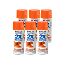 Rust-Oleum 263149-6PK Painter's Touch 2X Ultra Cover Spray Paint, 12 oz, Satin Fire Orange, 6 Pack