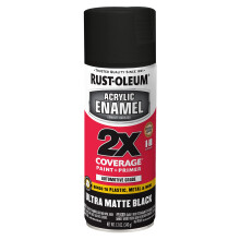 Rust-Oleum 372699 Acryl Email 2X Spuitverf, 12 oz, Ultra Matte Zwart