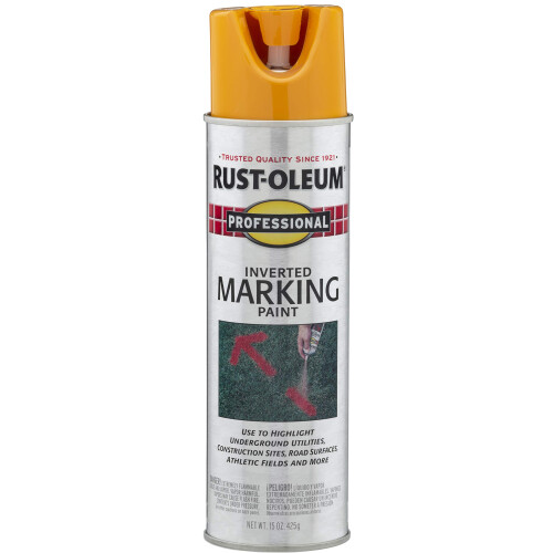 Rust-Oleum Rust-Oleum 2545838 Professional Inverted Marking Spray Paint, 15 oz, Caution Yellow