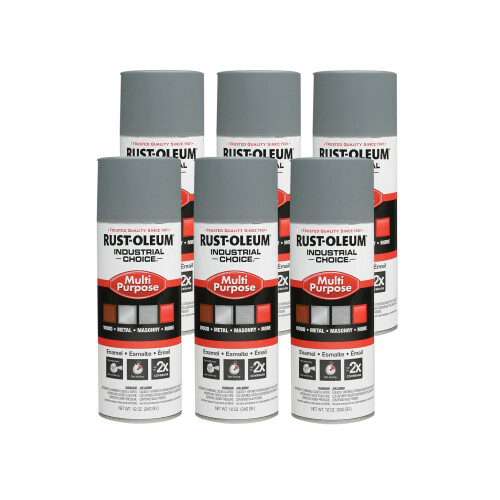 Rust-Oleum Rust-Oleum 1680830-6PK Prim. Multi-Usage 1600 Spray, 12 oz, Gris, 6 Pack