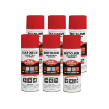 Rust-Oleum 1660830-6PK Peinture en Spray Multi-Usage 1600 Système, 12 oz, Rouge Sécurité OSHA, 6 Pack