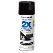 Rust-Oleum 331172 Painter's Touch 2X Ultra Cover Spuitverf, 12 oz, Hoogglans Zwart