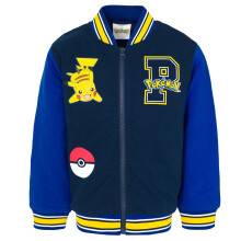 Pokemon Pikachu Jongens French Terry Varsity Zip Up Bomber Jacket Marineblauw 14-16