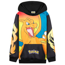 Pokemon Hoodie voor Jongens & Tieners, Warm Pikachu Sweater (Zwart/Oranje Charizard, 7-8 Jaar)