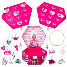 Barbie Advent Calendar 2024 Jewellery Box Advent Calendar For Girls with Bracelet and Charms, Barbie Gifts for Girls