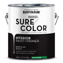 Rust-Oleum 380228 Schwarz Sure Color Innenfarbe + Grundierung, halbglänzend, 1 Gal
