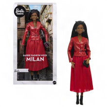 Barbie Signature Collectible @Barbiestyle Fashion Doll, Fashion Week Doll Milan Street Style Clothes with Red Jacket, Matching Skirt and Accessories