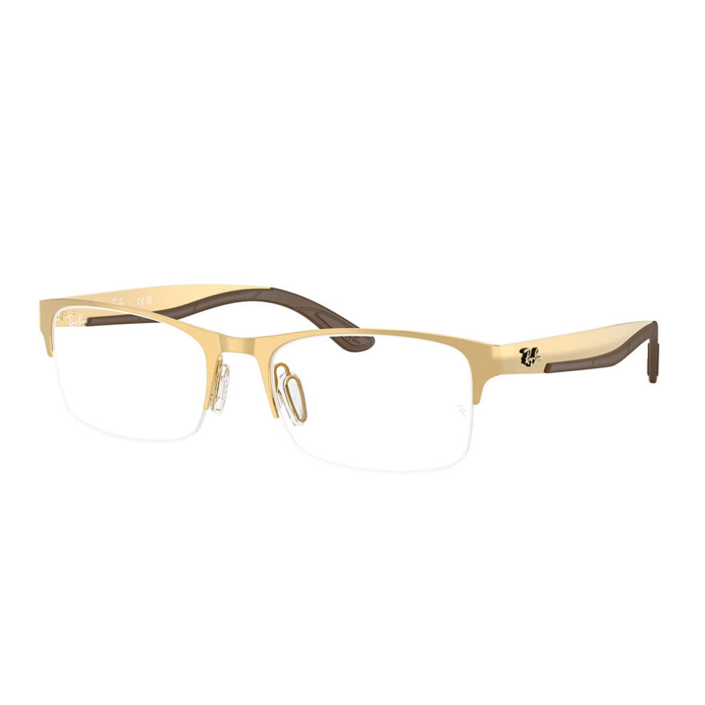 Ray - Ban Unisex Gold Rx7551 3220 Optical Frames Metal Transparent Squared Normal - Image 3
