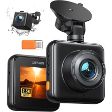 iZEEKER 2.5K Dual Dash Cam Front and Rear, 1440P QHD Dashcam with 2-Inch IPS Display, No Card