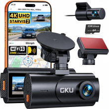 GKU 4K Dash Cam Front and Rear, STARVIS 2 Sensor, 5.8GHz WiFi 6 Dashcam