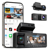 REDTIGER 2.5K 3 Channel Dash Cam with WiFi, IR Night Vision, Parking Mode
