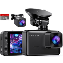 Dash Cam Front and Rear 2" IPS Display Mini Car Camera 2.5K+1080P Dashcams