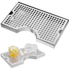 VEVOR Kegerator Öltapp Drip Tray, 304 Rostfritt Stål med 4 Gummifötter och Avtagbart Lock