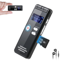 128GB Digital Voice Recorder - 3072kbps Dictaphone Digital Voice Activated Recorder, 9600hours One-Touch Recording with playback, Recording Device for