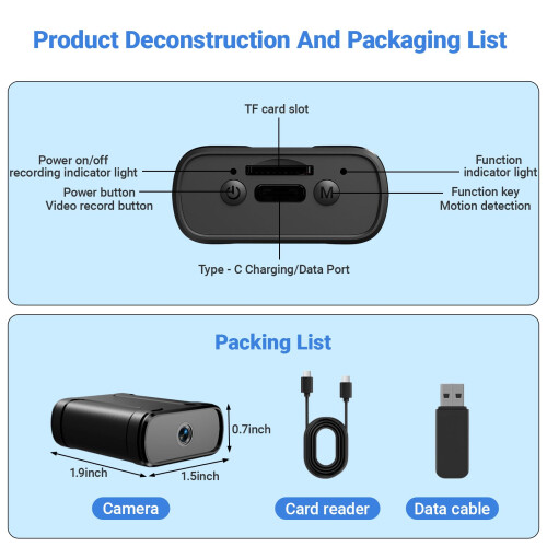 Mini Hidden Camera,small spy 1080P HD Security Surveillance indoor Camera 2