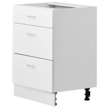 Bureau Onder Te Monteren-Duoku-Met 3 Lades, Afmetingen 60x47,5x81,5 cm, Witte Afwerking, Voor Opslag In De Badkamer