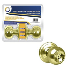 Door Knob Handle Entrance Lock Locking Key Steel Bathroom Bedroom + 3 Keys
