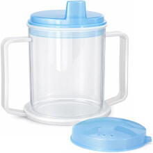 Spill Proof Adult Drinking Cup Anti Splash Lid Handles Hot & Cold Drinks 300ml