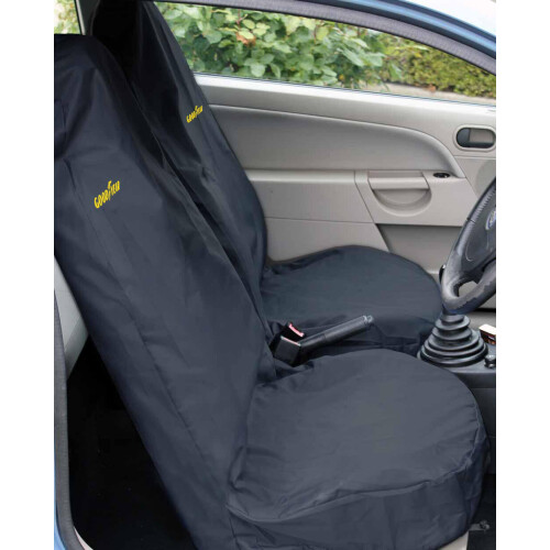 Goodyear 2 X Car Front Seat Covers Durable Water Resistant Protector Dirt Van 1