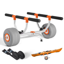VEVOR Kajakwagen, 159 kg Tragfähigkeit, Kajak-Trolley mit 30 cm Luftreifen & 2 Riemen, Schnelle Montage