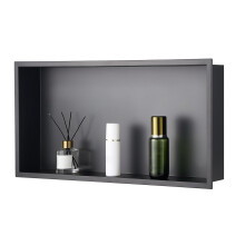 VEVOR Duschnische, 33 x 63 x 10 cm Wandnische, Robuste Edelstahl Seifenspender & Shampoo Organizer, Wasserdicht