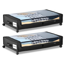 VEVOR Unterbett Aufbewahrung mit Rollen, 30,3 x 18,5 x 6,8 Zoll, Unterbettbehälter mit Klarsichtdeckel