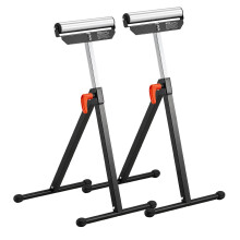 VEVOR 2-Pack Rolsteunen, 135 lb Draagvermogen, 26.8-42.5'' Verstelbare Hoogte, Vouwbaar Ontwerp met 11.5 in Gepolijst Staal