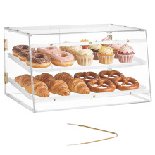 VEVOR Bakkerij Vitrine, 2-laags Commerciële Toog Gebak Display, Duidelijke Acrylaat Brooddoos voor Keuken, Taartkast Met Magnetische