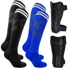 Calcetines de Fútbol Deportivos para Niños con Espinilleras 2 Pares 4-12 Años — equipacion futbol infantil