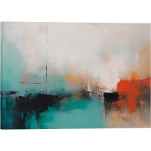 Tableau sur Toile Mural Abstrait Décoratif Moderne 60x90 cm — decoration salon bleu, cadre bois design