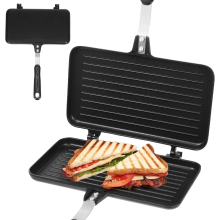 Grillpfanne Sandwichmaker für Gasherd zweiseitig — panini presse, toast pfanne, camping sandwichmaker