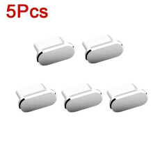 (5PCS Sliver) USB-C Plug Cover Charging Port Cover Caps For Samsung Xiaomi All Type C Phone