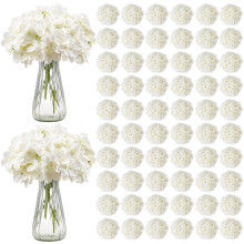 VEVOR Kunstbloemen, 205 stuks Realistische Witte Zijde Nep Hortensia, Witte Nep Bruidsdouche met Stelen voor DIY Bruidsboeketten