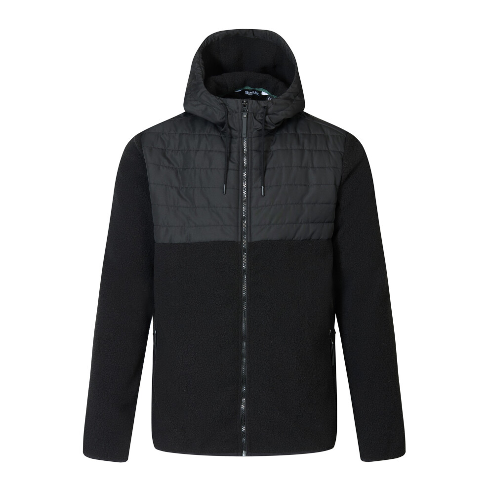Regatta Men's Black Frankie Two Tone Borg Fleece Hybrid Jacket - M - 70% Polyester/30% Recycled Polyester - Image 2