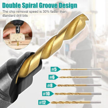 5 PCS Countersink Drill Bit Set, Professional Brocas Para Madera, Wooden Drill Bit, Used for Wood Countersink Drill Bit