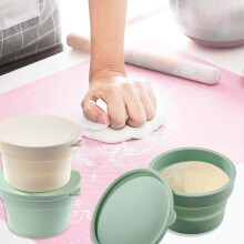 1 Boîte à Pizza Pliable en Silicone avec Couvercle - Panier de Fermentation Antiadhésif et Récipient de Conservation pour la Fermentation