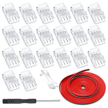 3-Polige LED-Streifenverbinder, 10 mm, Lötfrei, 5 M Kabel im Lieferumfang Enthalten, Kompatibel mit 5050 RGB-LED-Streifen, Geeignet für