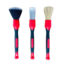 3-Piece Car Wash Brush Kit Tire Brush, Crevice Brush & Ultra-Soft Detailing Brush for Deep Cleaning Wheels & Tight Spots