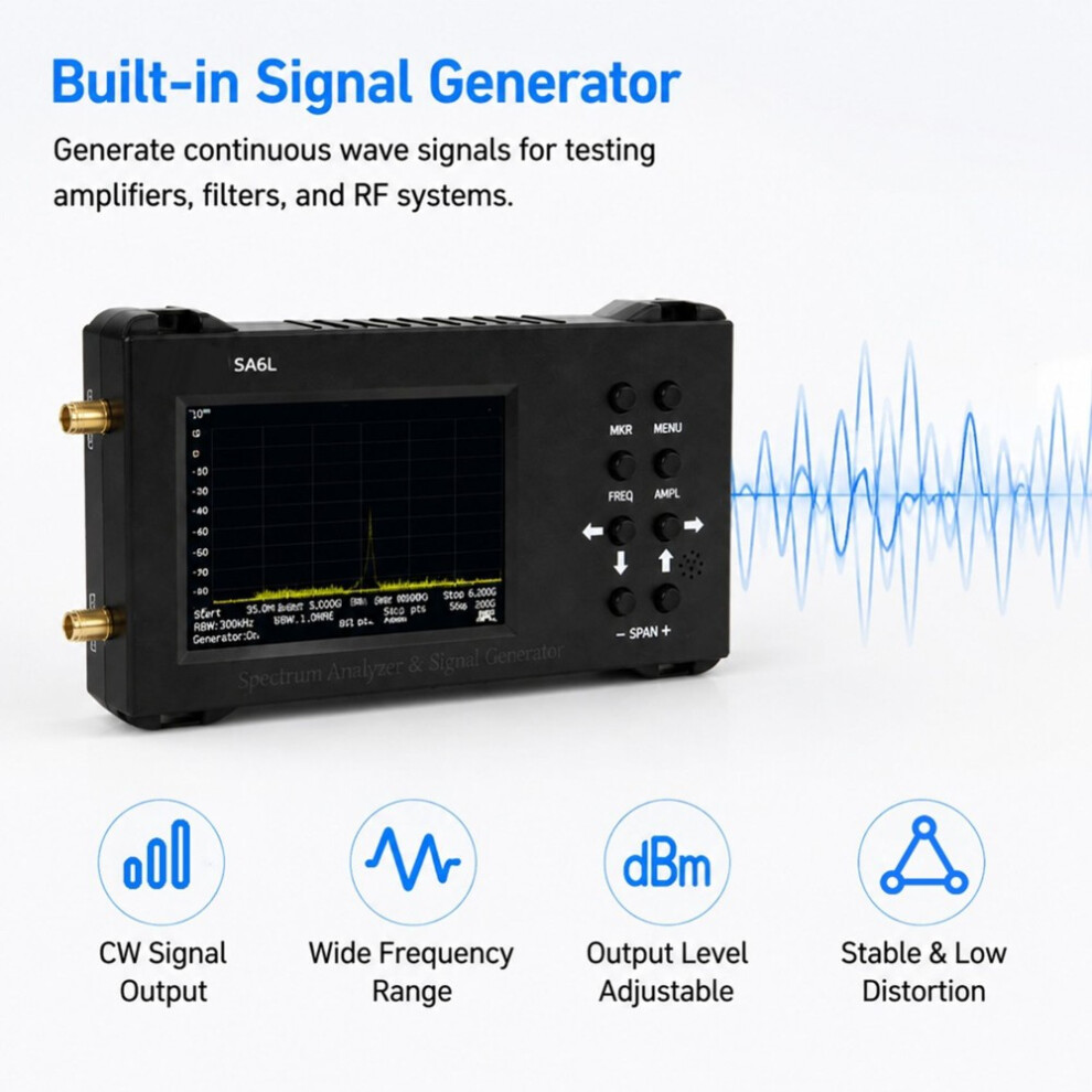 Spectrum Analysis Generator Portable Spectrum Analyzer 3.5-6.2 GHz RF Signal Source Generator RF ...