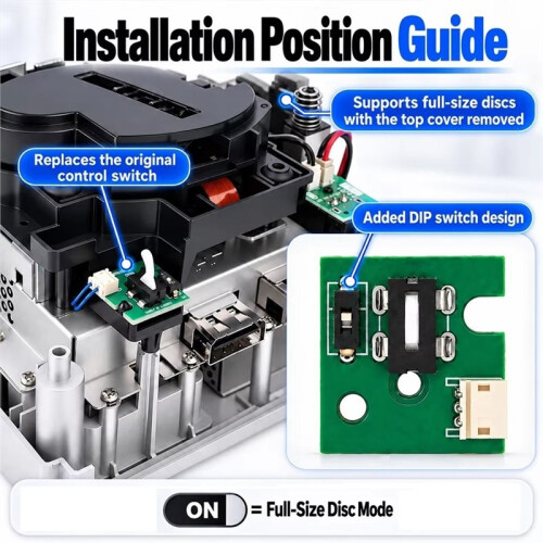 For GC Optical Drive Lid Control  Replacement Board with Full-Size Disc Mode for GameCube NGC Console 1