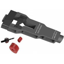 Outil à Mortaiser DoorLatch avec Scie Cloche pour la Découpe de Mortaises, Kit D'Installation DoorLatch Rouge pour Portes de 1-3/4" ou 1-3/8" B