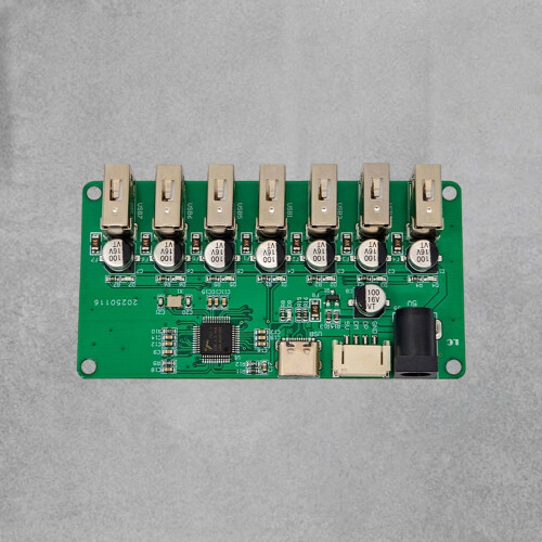 Module Hub USB 2.0 1 à 7 , Carte Répartitrice USB Alimentée, Module D'Extension USB Sept  avec Alimentation Type-C 1