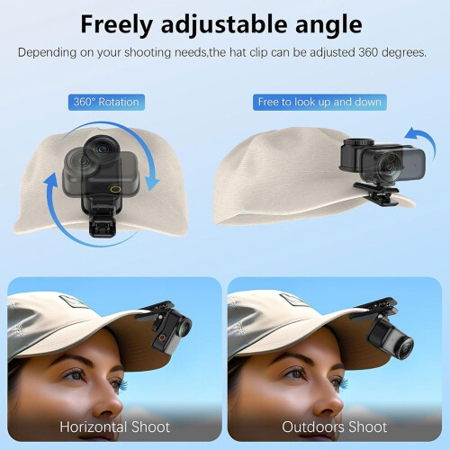 Backpack Clip Mount for  Osmo /Xtra Atto, 360 Adjustable Hat Holder with Strong Magnetic Grip 1