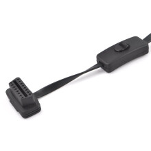 Ultra-Thin OBD2 Y-Splitter Cable with Power - 1 to 3 Extension 16-Pin Male to Female for Diagnostics Extension