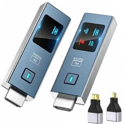Transmissor e Receptor de Vídeo Sem Fio Conecte e Use com Entrada de Decodificação para Tela LED 1080P e Extensor de Baixa Latência